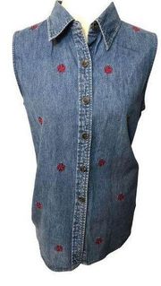 Vintage Marsh Landing denim sleeveless blouse