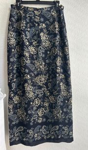 Vintage Printed Maxi Skirt