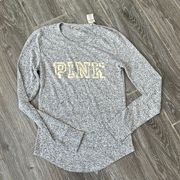 Victoria’s Secret Pink size XS extra small viscose soft gray logo sleep top NWT