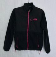 North face black & pink fleece jacket small