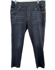 Democracy Ab Solution Glider Jeans Womens 12 Blue Pull On High Rise Booty Lift