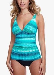 New! Profile by Gottex Women's Standard Aqua Fresco Halter Tankini