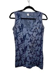 Zumba Womens Top Size L Blue Semi Sheer Sleeveless workout tank top