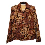 Sag Harbor Womens Medium Bohemian Floral Large Button Up Shirt Jacket Shacket