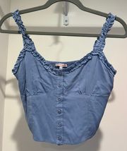 Lottie Miss Blue Smocked Crop Top