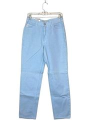 NWT 100% Cotton Blue & White Striped High Rise Straight Leg Jeans