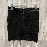 NWT Laundry By Shelli Segal Black Lace Overlay Exposed Zipper Mini Skirt