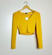 Gold Boutique Hooded Crop Top Size S NWT