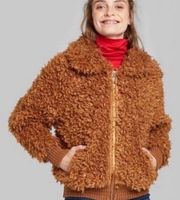 Wild Fable • Teddy Jacket • Brown • Medium • Faux Fur • Pockets