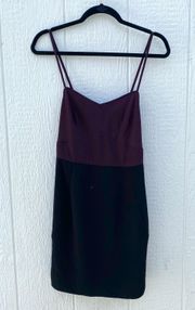 Spitalfields Two Tone Mini Slip Dress Eggplant Purple/Black US 4