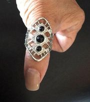 New Badgley Byzantine Look Silver ring size 8-9