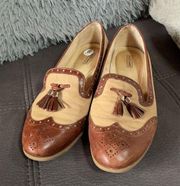 ALEX MARIE Brown and Tan Leather Loafers Size 9