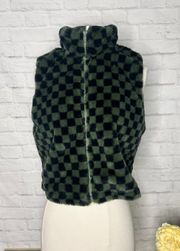 Faux Fur Checkered Vest