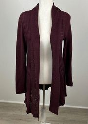 Notations Maroon Long Knit Cardigan Size M