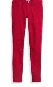 Lila Ryan Womens Poppy Cropped Jeans Red Zip Stretch Back Pockets Petites 12/32