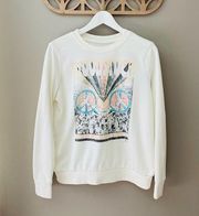 Mighty Fine Pullover 'Woodstock' Sweater Ivory Sz Medium