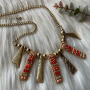 gold tone statement necklace