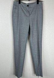 Reiss Womens Trouser Pants Size US 2 Gray Tapered Stretch Wool Blend Ankle Zip