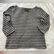 : Gray & Black Striped Long Sleeve