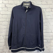 T by Talbots Activewear Track Jacket Full Zip Navy Blue White Detailing 1X