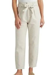 Thread & Supply Women's Ecru Belted Paper Bag Pants