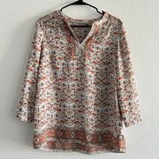 Artisan NY Shirt Womens Small Abstract Print Boho Blouse