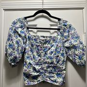 Lush Floral Crop Top size Large NWT