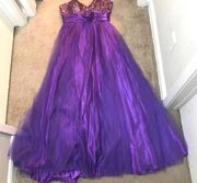 Purple Sequin Prom Dress 