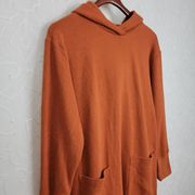 Who What Wear Womens Sweater Dress Size S Orange Knit Patch Pockets Hoodie