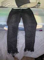 Black Jeans With Frayed Bottoms