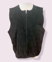 Vintage 90’s black suede zip up vest L