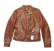 NWT COACH Uptown Racer in Saddle Sheep Leather Motorcycle Moto Jacket XS $895