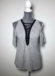 Heather Gray Cold Shoulder Top