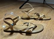 Toms Lexie Light Brown Braided Strap Sandals Thongs Shoes Size 11