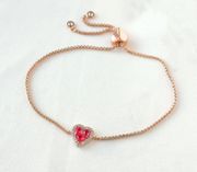 Spell It Out Pink Heart Rose Gold Bracelet 💖 NWT