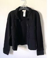 Anthropologie t.la Eamon Button Shirt Jacket Black Size XS NEW