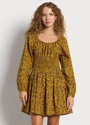 NWT SAM EDELMAN LORA MINI DRESS IN GOLDEN SPRIG -OLIVE OIL Small