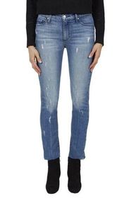 Black Orchid | Valencia Distressed Raw-Hem Bardot Straight-Leg Jeans - Women-NWT