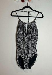 La Blanca black and white patterned one piece swimsuit