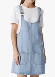 Lily Parker Denim Dress Womens Size Large Bib Overall 80's Style Jumper Pockets