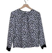 Sandro Rina Purple Heart Patterned long sleeve Blouse Top