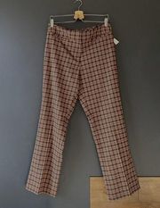 Fashion Bug Brown Plaid Autumn Trousers NEW Size 12