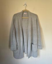 open front cardigan sweater grey pockets stretch Women’s sz 1X