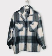 Zara Oversized Wool Blend Plaid Shacket Jacket S