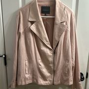 Kate & Mallory Soft Pink Faux Suede Moto Jacket