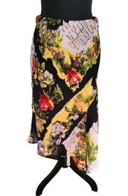 Russell Scott Skirt Rose Floral Lined Skirt