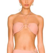 Revolve Nude Halter Bikini Top Size MEDIUM Bandeau Keyhole Lovewave Carangi NEW