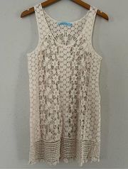 Solitaire Swim Cream Lace Swim Coverup Dress Beach Vacation Large