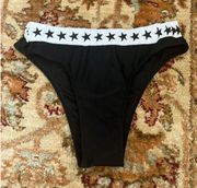 Motel Rocks Black White Star High Rise Bikini Bottom M