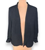 Halogen Blazer Jacket Black Folded Origami Cuff  Open Front Size XL